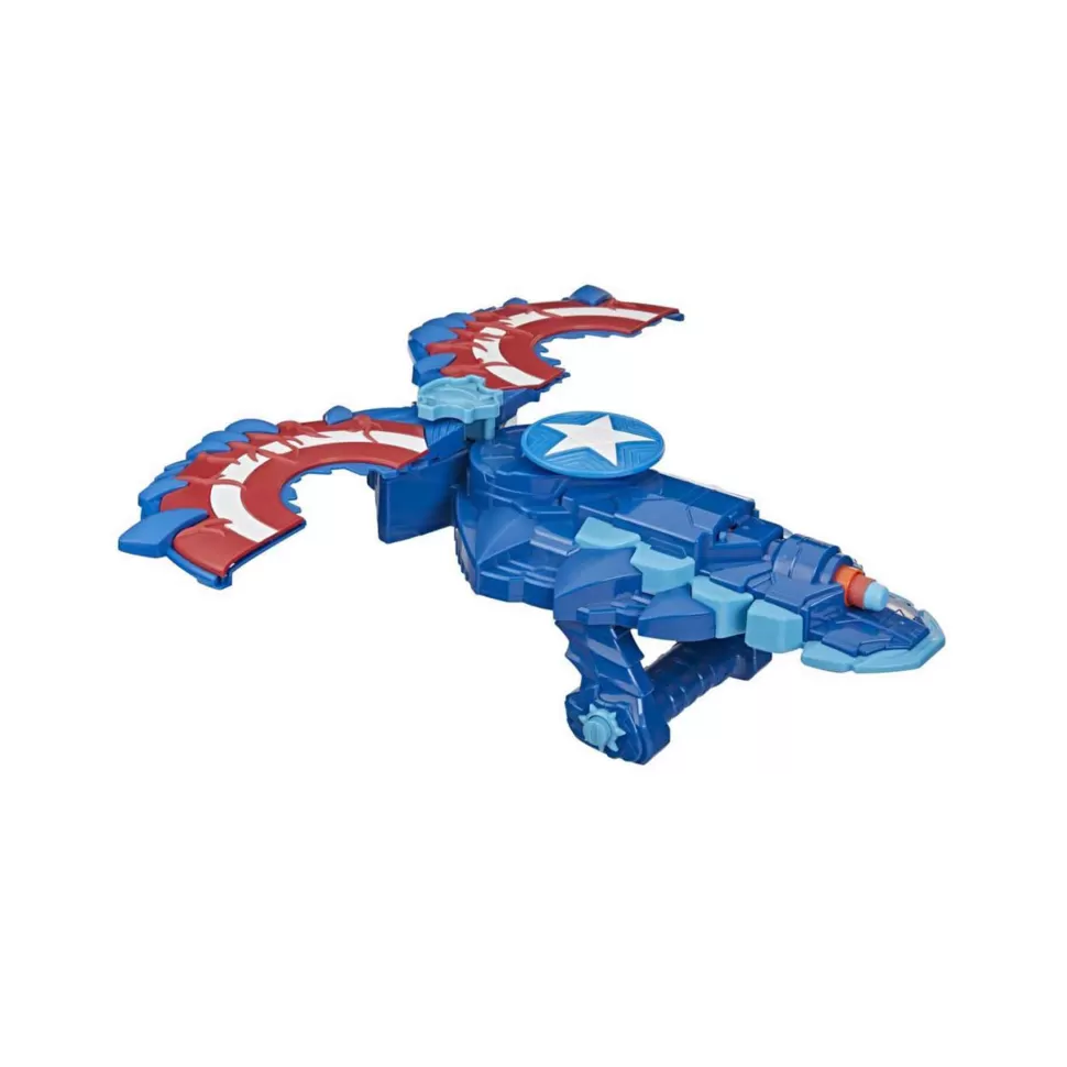 Avengers Figuras Y Minimundos^Marvel Mech Strike Monster Hunters Lanzador Escudo Capitan America
