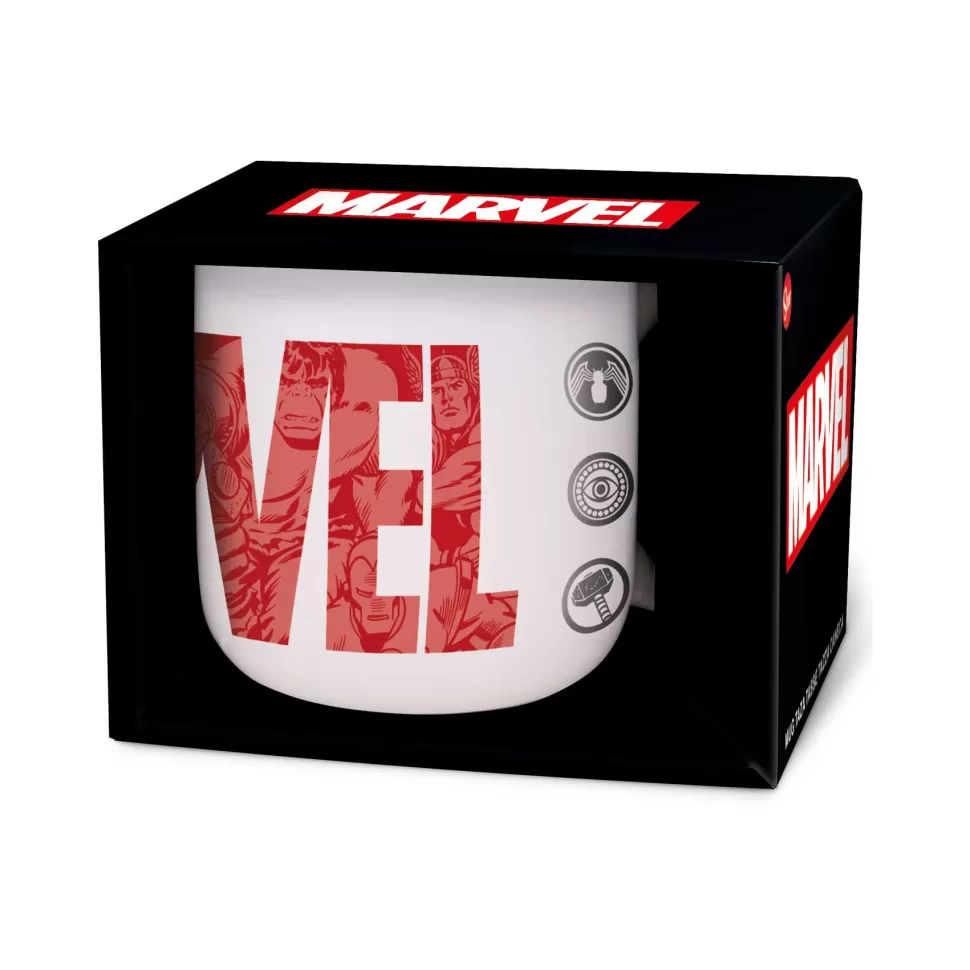 Avengers Vuelta Al Cole^Marvel Taza Ceramica De Desayuno 400 Ml En Caja Regalo