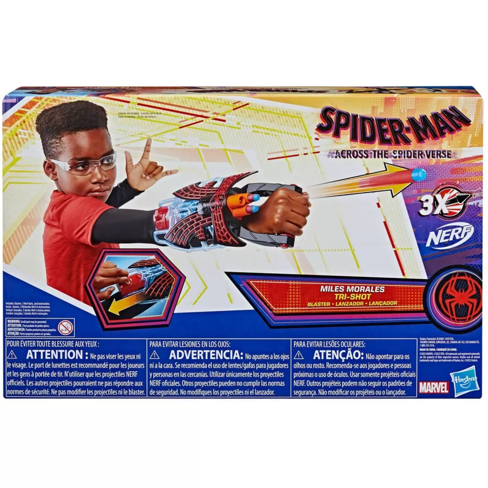 Nerf Marvel The Spider-Verse - Lanzador Tri-Shot De Miles Morales* Figuras Y Minimundos
