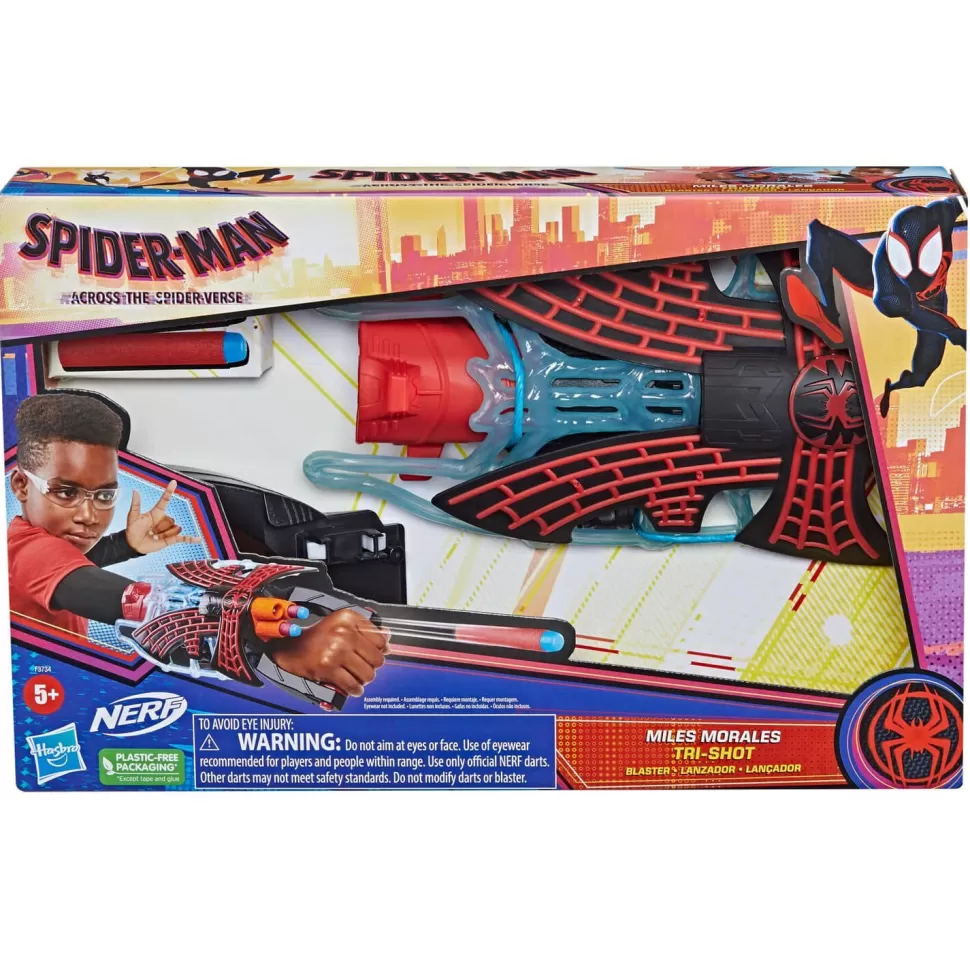 Nerf Marvel The Spider-Verse - Lanzador Tri-Shot De Miles Morales* Figuras Y Minimundos
