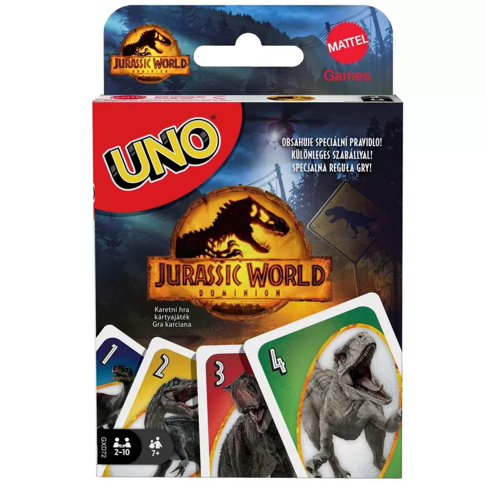 Jurassic World Juegos De Mesa^Mattel Games Uno 3 Juego De Cartas 7 Anos