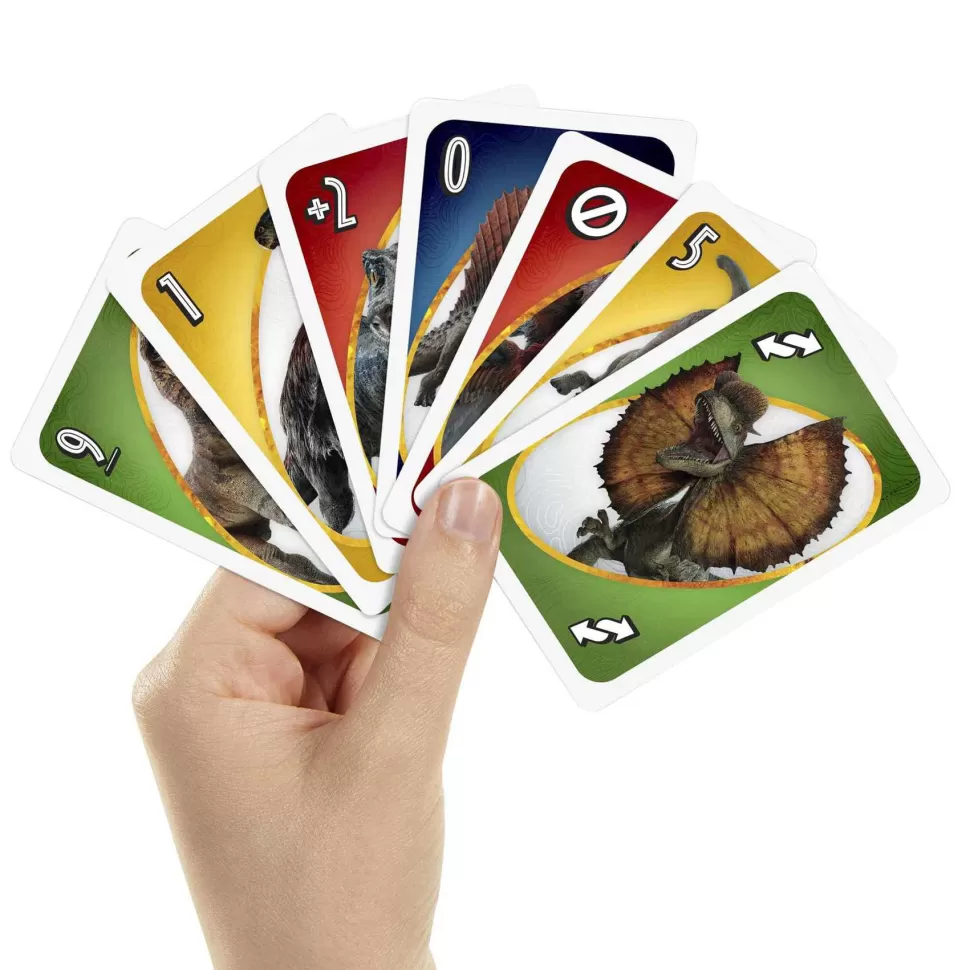 Jurassic World Juegos De Mesa^Mattel Games Uno 3 Juego De Cartas 7 Anos