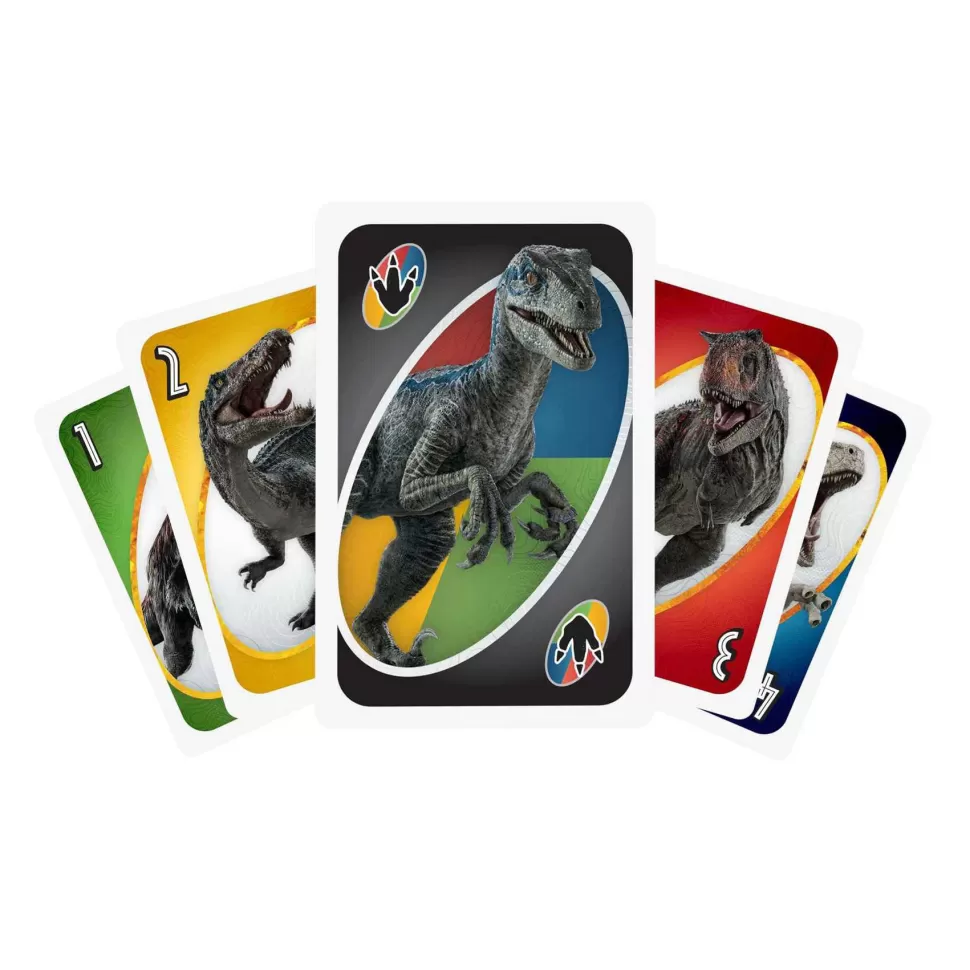 Jurassic World Juegos De Mesa^Mattel Games Uno 3 Juego De Cartas 7 Anos