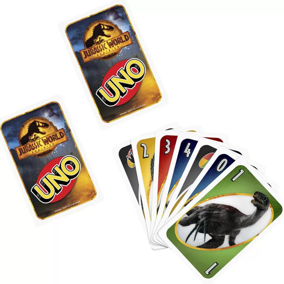 Jurassic World Juegos De Mesa^Mattel Games Uno 3 Juego De Cartas 7 Anos