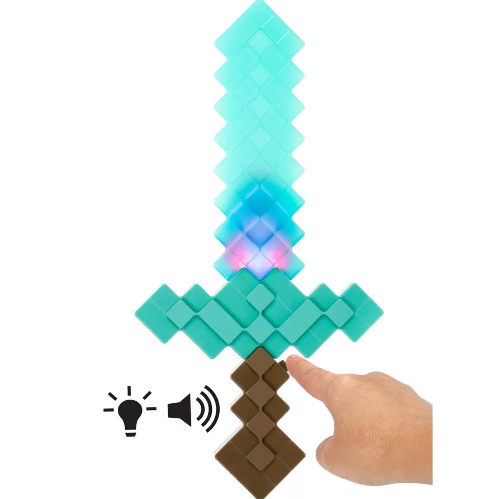 Minecraft Espada De Diamante Encantada Con Luces Y Sonidos Juguetes* Figuras Y Minimundos