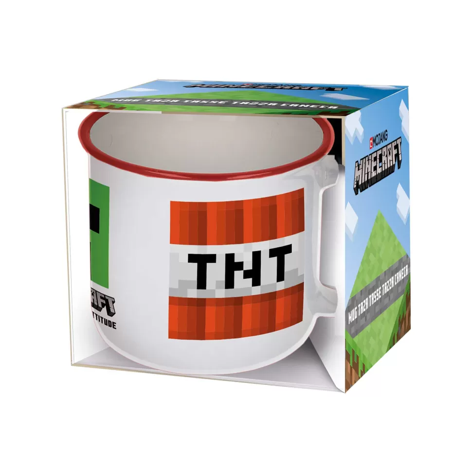 Minecraft Vuelta Al Cole^ Taza Ceramica De Desayuno 400 Ml En Caja Regalo