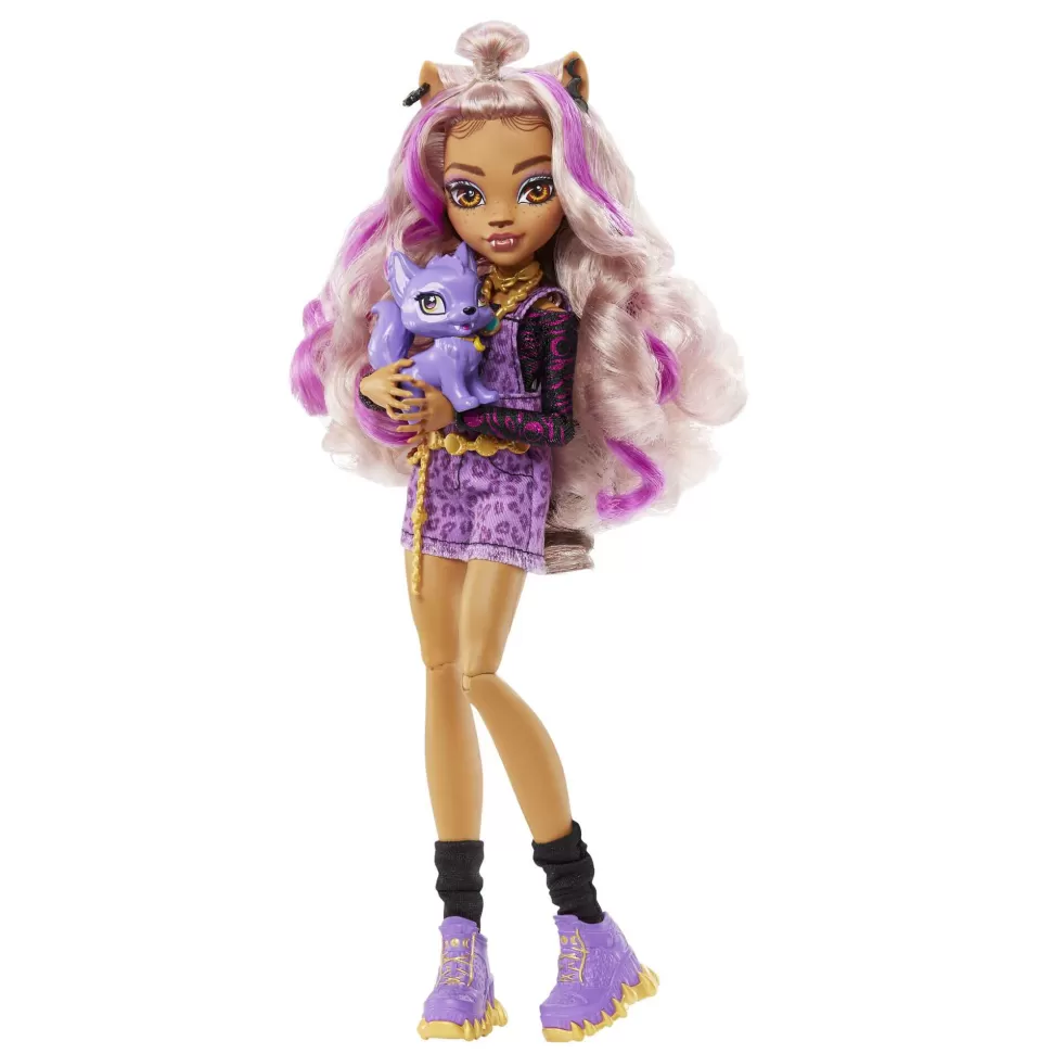 Monster High Muñecas^ Clawdeen Wolf Muneca Articulada Con Mascota Y Accesorios De Moda