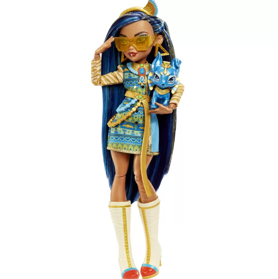 Monster High Muñecas^ Cleo De Nile Muneca Articulada Con Mascota Y Accesorios De Moda