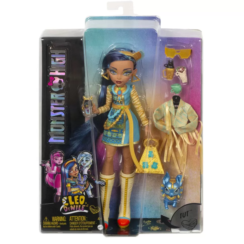 Monster High Muñecas^ Cleo De Nile Muneca Articulada Con Mascota Y Accesorios De Moda