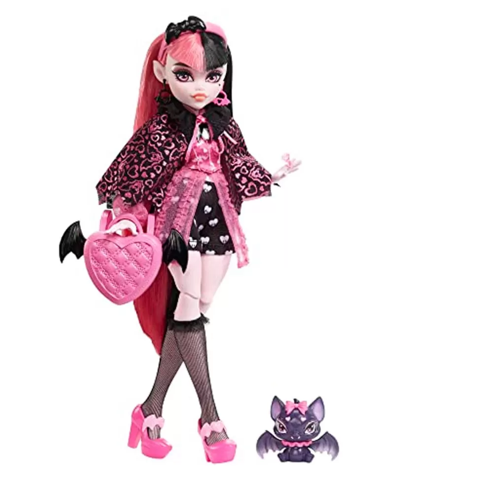 Monster High Muñecas^ Draculaura Muneca Articulada Con Mascota Y Accesorios De Moda