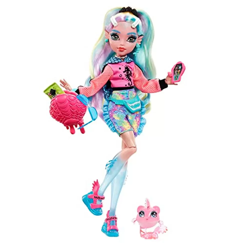 Monster High Muñecas^ Lagoona Blue Muneca Articulada Con Mascota Y Accesorios De Moda
