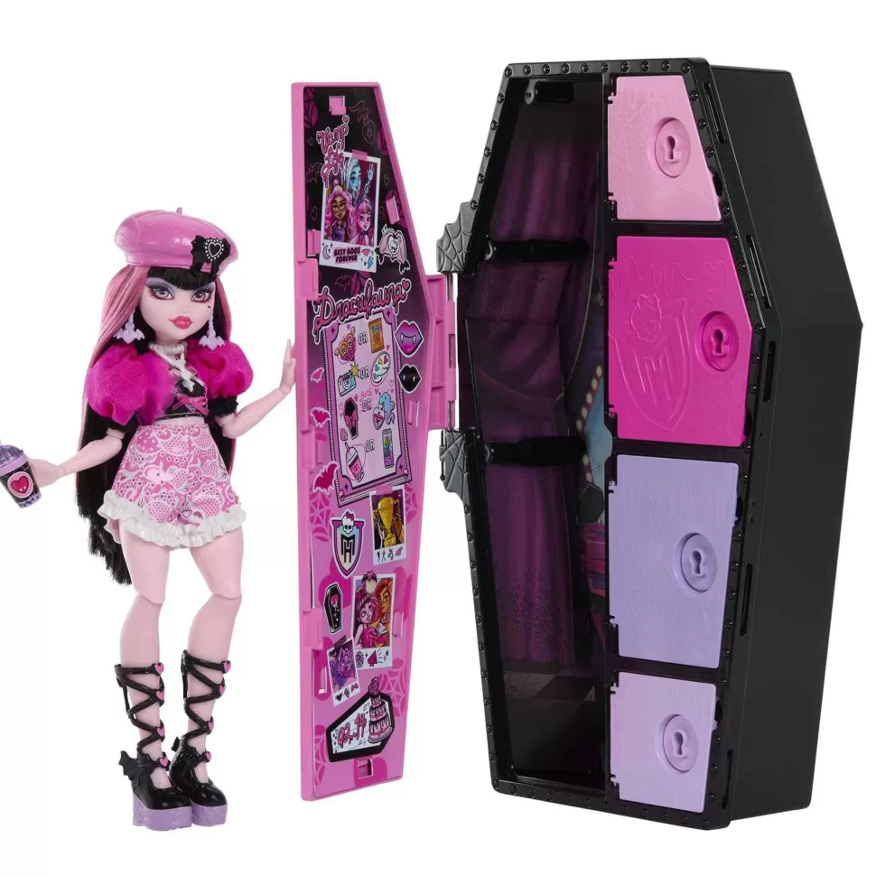 Monster High Skulltimate Secrets Draculaura Muneca Con Armario Con 15 Accesorios Sorpresa De Moda* Muñecas