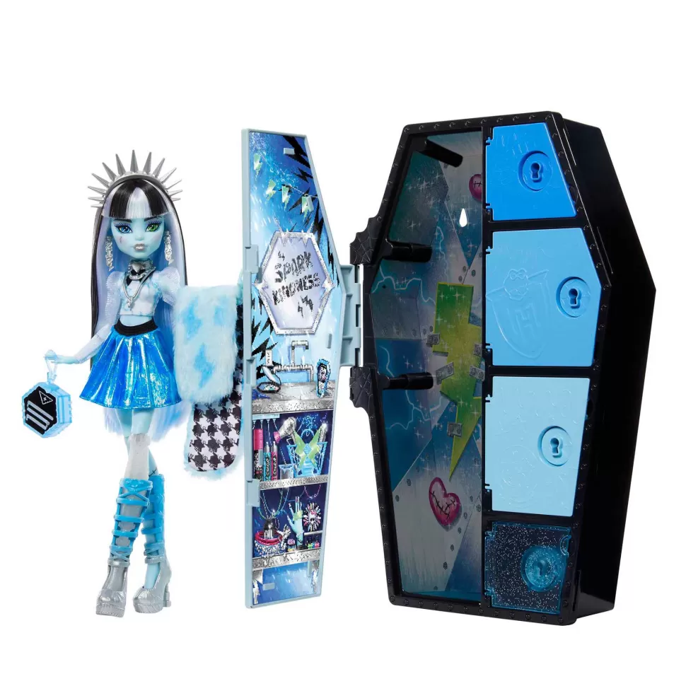 Monster High Muñecas^ Skulltimate Secrets Serie 2 Frankie Stein Muneca Con Armario Iridiscente Y Accesorios S