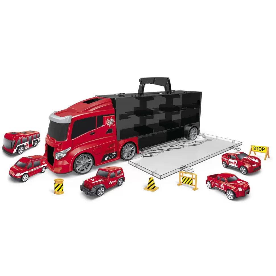 Motor Planet Vehículos Y Radio Control^ Camion Maletin Transporte Super Track Emergencias
