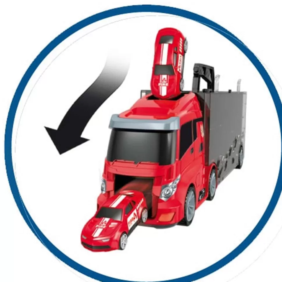 Motor Planet Vehículos Y Radio Control^ Camion Maletin Transporte Super Track Emergencias