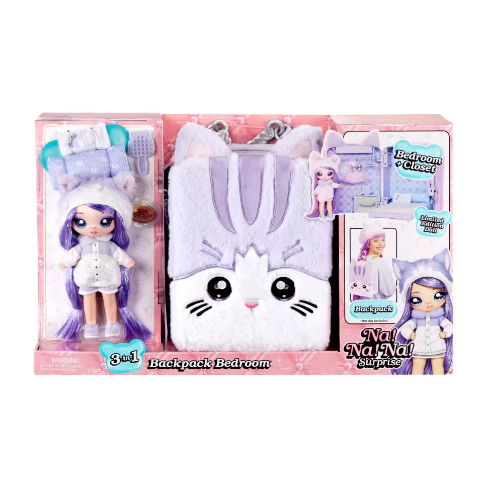 Na! Na! Na! Surprise 3 En 1 Mochila Dormitorio Serie 3 Lavender Kitty* Muñecas