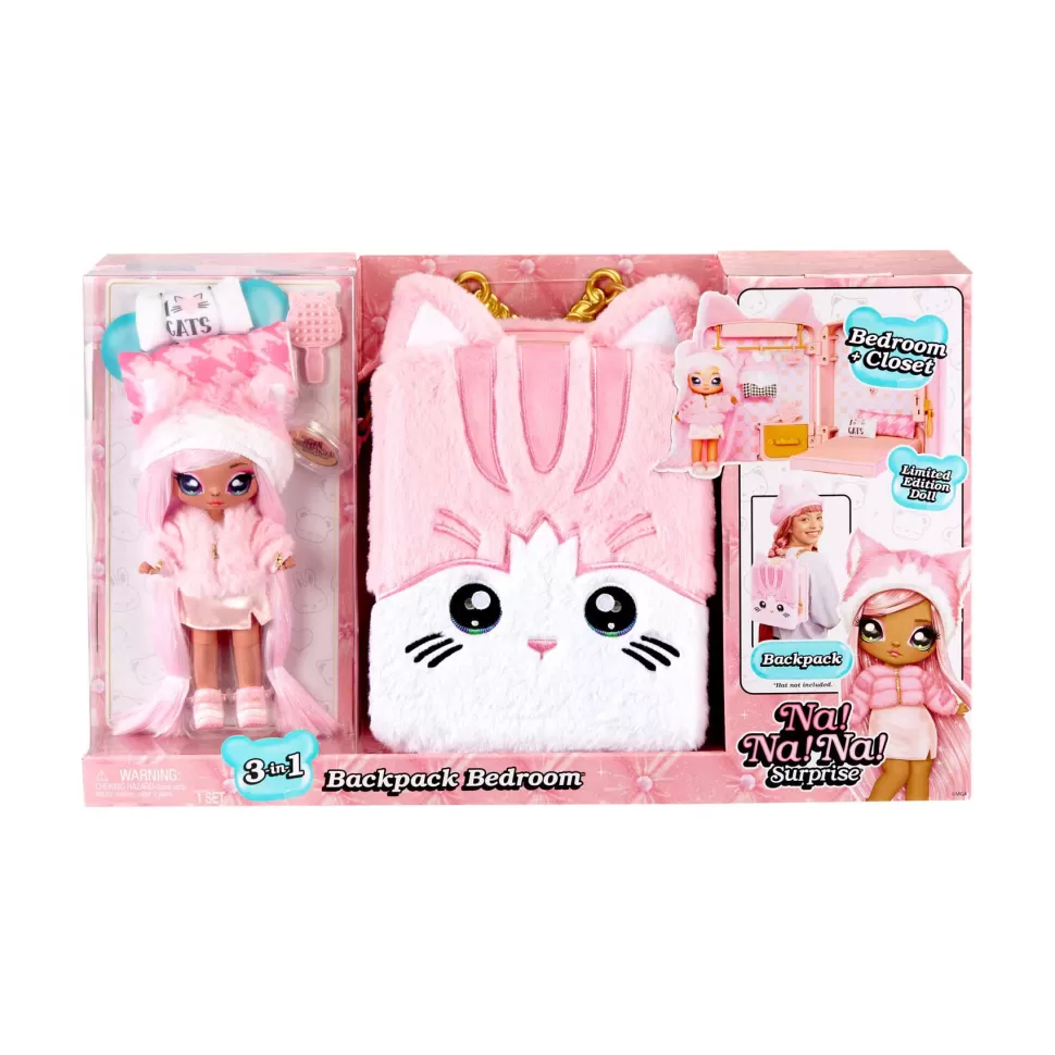 Na! Na! Na! Surprise Muñecas^ 3 En 1 Mochila Dormitorio Serie 3 Pink Kitty