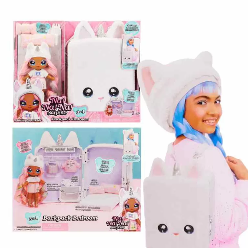 Na! Na! Na! Surprise 3-In-1 Mochila Habitacion Unicornio- Whitney Sparkles (Blanca)* Muñecas