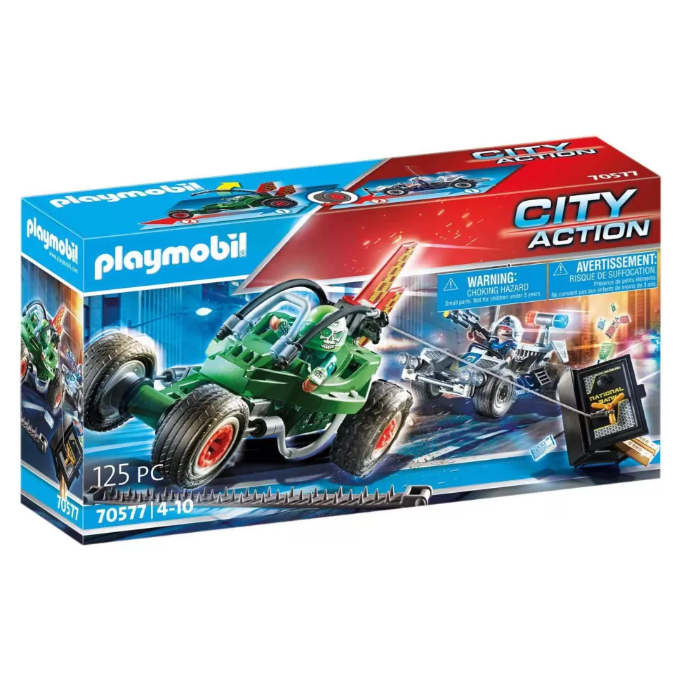 Playmobil Juegos De Construcción^ City Action Kart Policial: Persecucion Ladron De Caj 70577