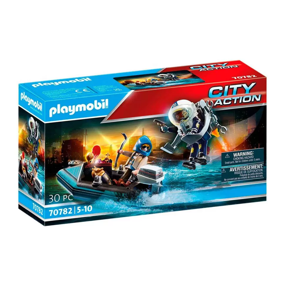 Playmobil Juegos De Construcción^ City Action Policia Mochila Propulsora Detencion Del Ladron De Arte 70782