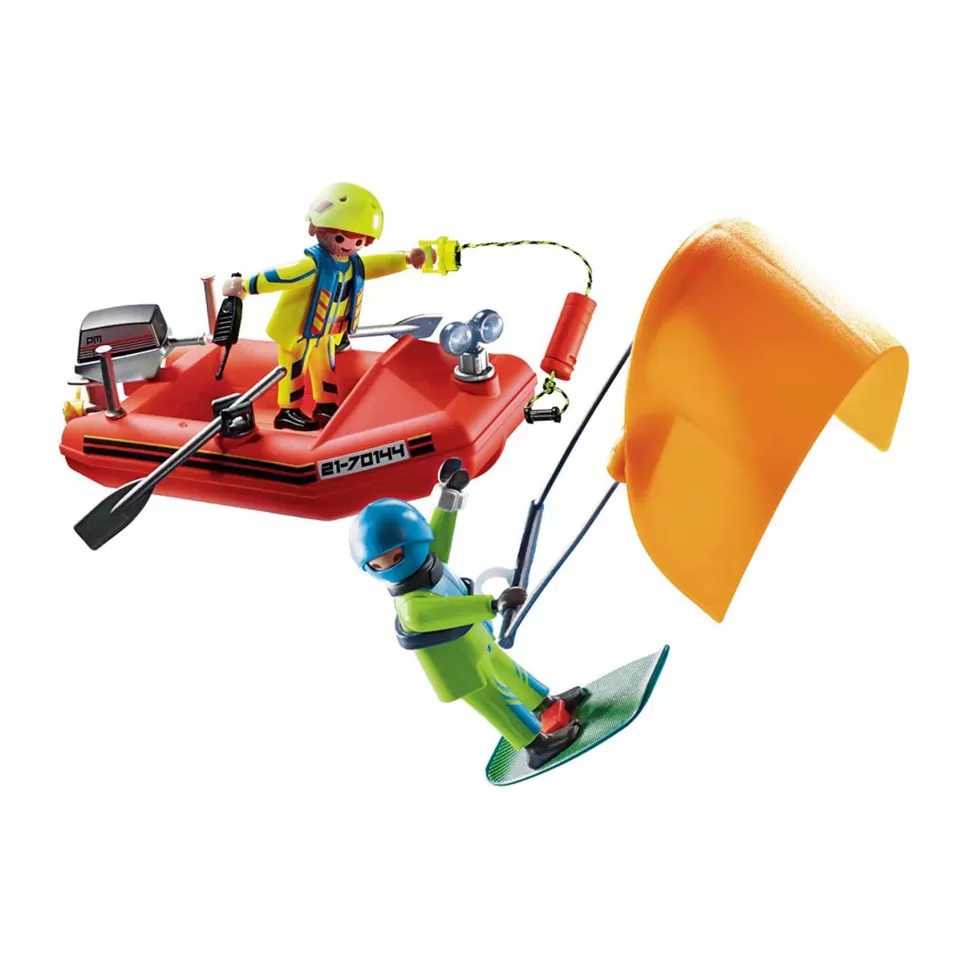 Playmobil Juegos De Construcción^ City Action Rescate Maritimo Rescate De Kitesurfer Con Bote 70144