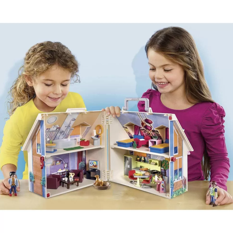 Playmobil City Life Casa Muñecas Maletin Con Mango Plegable 70985* Juegos De Construcción