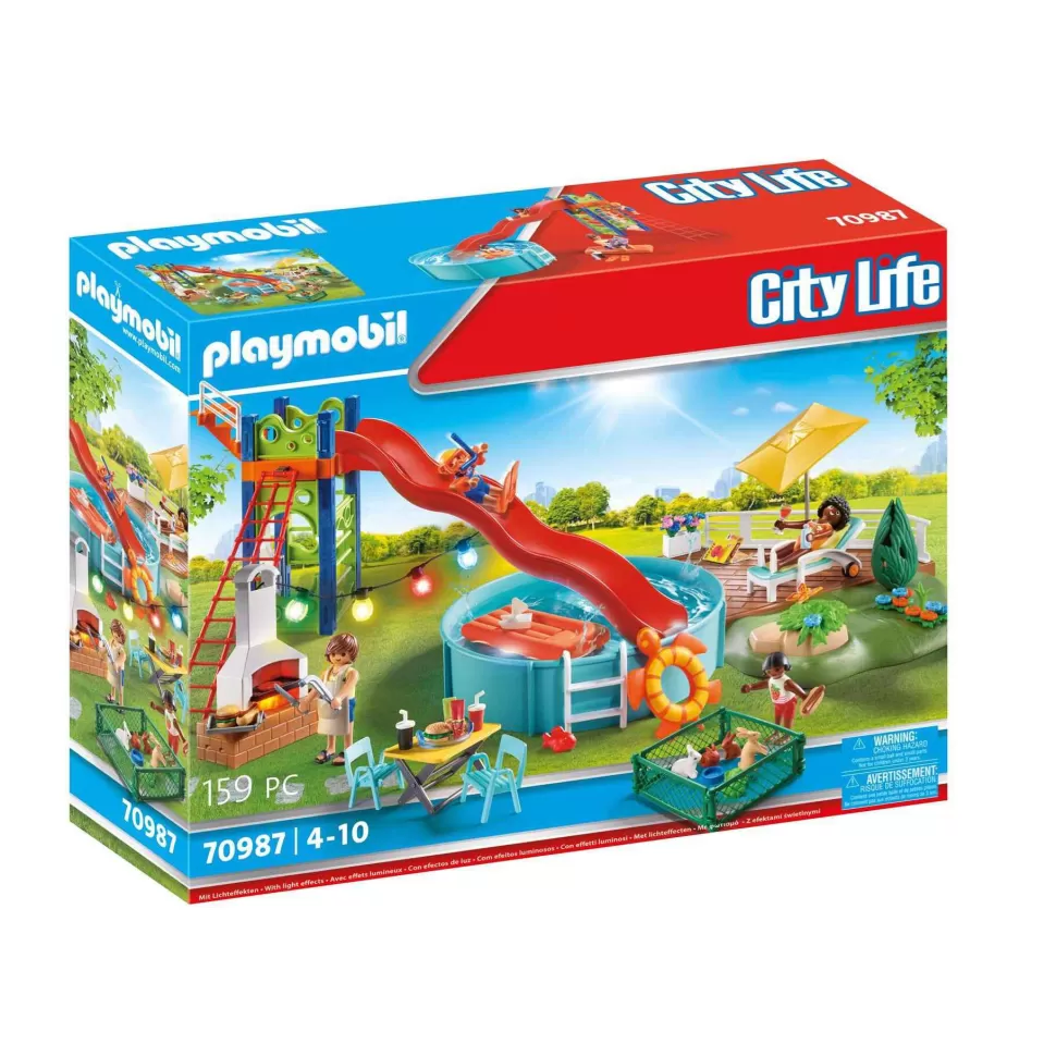 Playmobil Juegos De Construcción^ City Life Fiesta En La Piscina Con Tobogan 70987