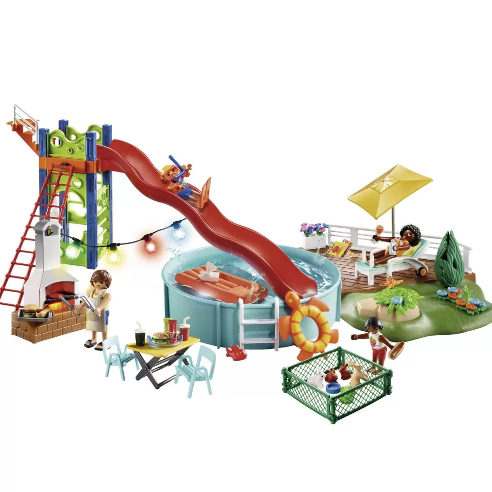 Playmobil Juegos De Construcción^ City Life Fiesta En La Piscina Con Tobogan 70987
