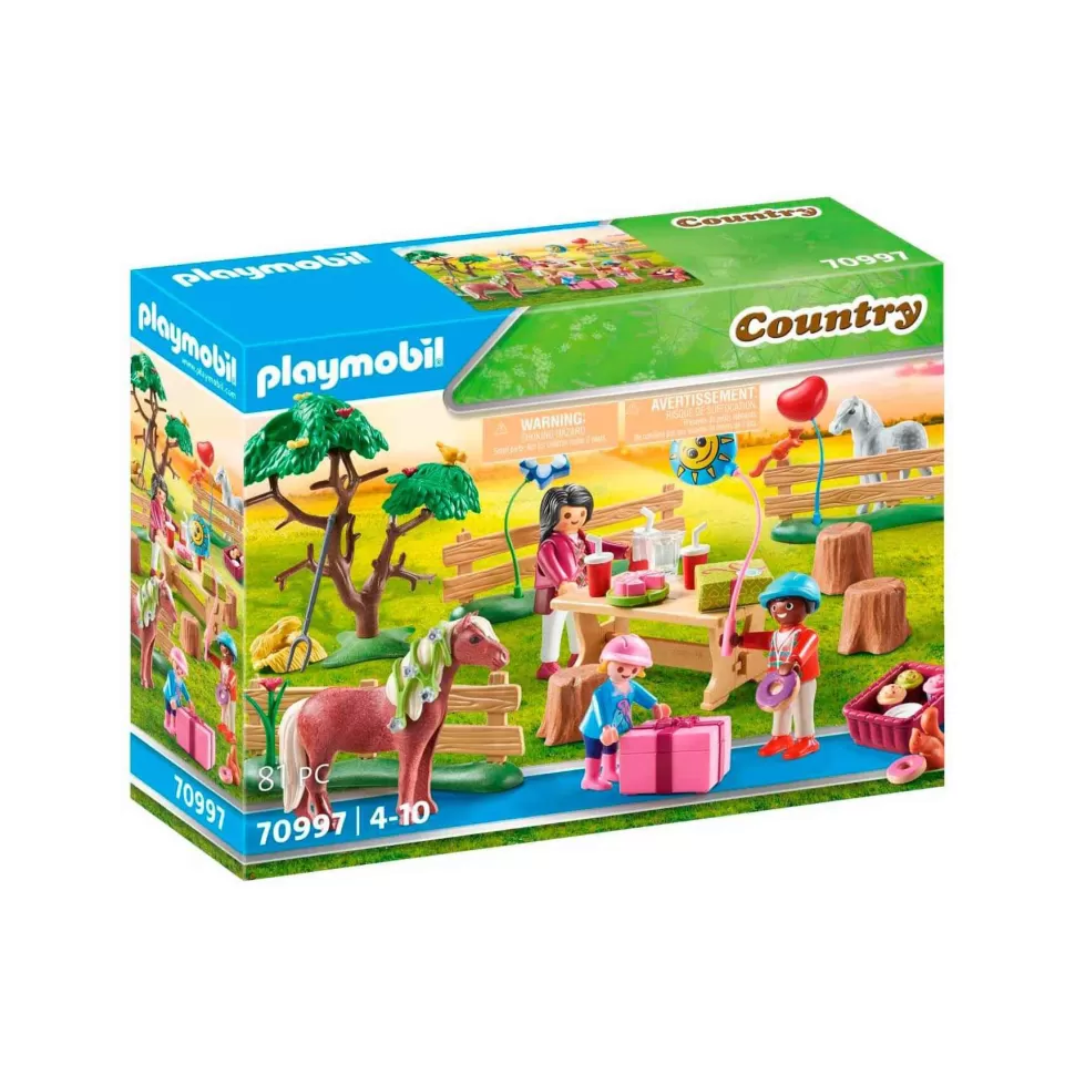 Playmobil Country Fiesta De Cumpleanos En La Granja De Ponis 70997* Juegos De Construcción