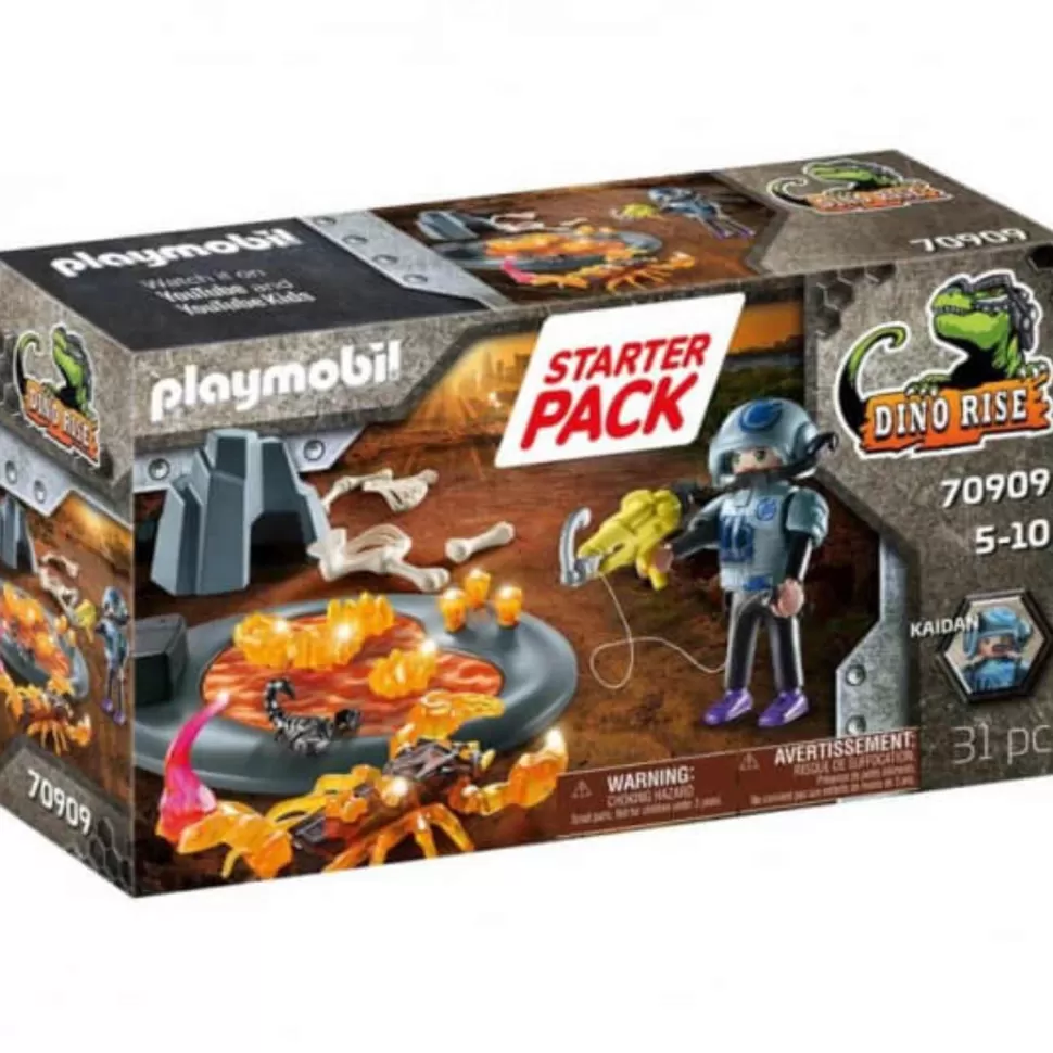 Playmobil Dino Rise Starter Pack Lucha Contra El Escorpion De Fuego 70909* Juegos De Construcción