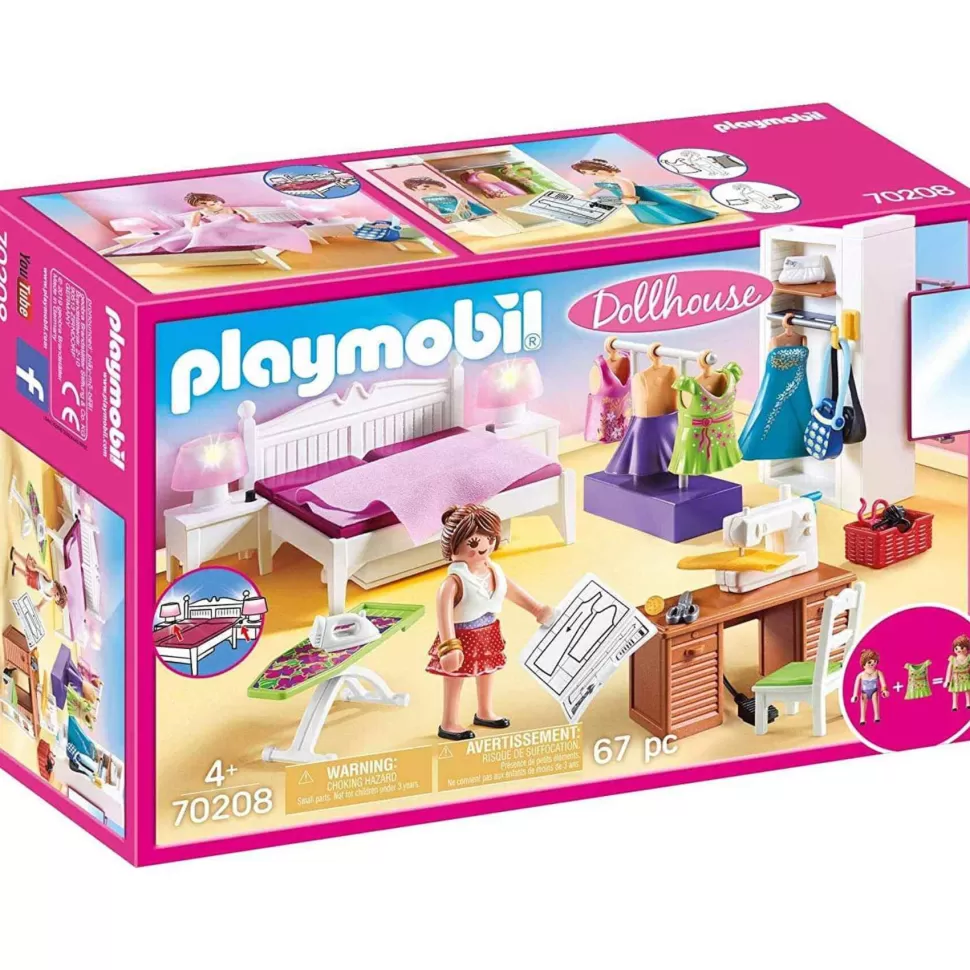 Playmobil Juegos De Construcción^ Dollhouse Dormitorio Y Taller De Costura 70208