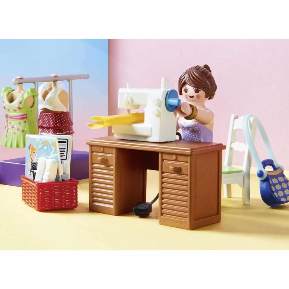 Playmobil Juegos De Construcción^ Dollhouse Dormitorio Y Taller De Costura 70208