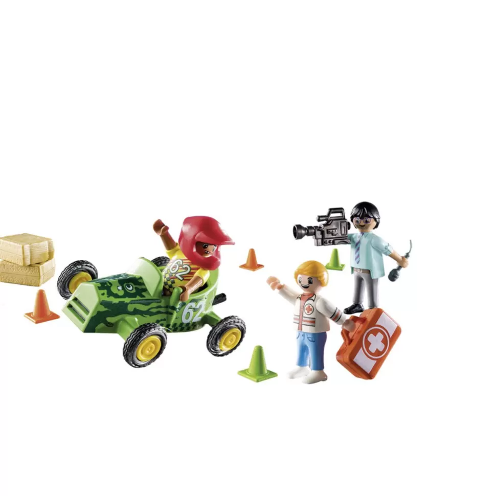 Playmobil Juegos De Construcción^ Duck On Call Accion Ambulancia Ayuda Al Piloto De Carreras 70919