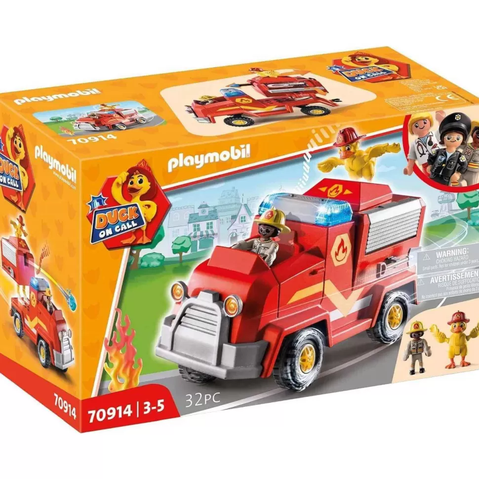 Playmobil Duck On Call Vehiculo De Emergencia De Los Bomberos 70914* Juegos De Construcción