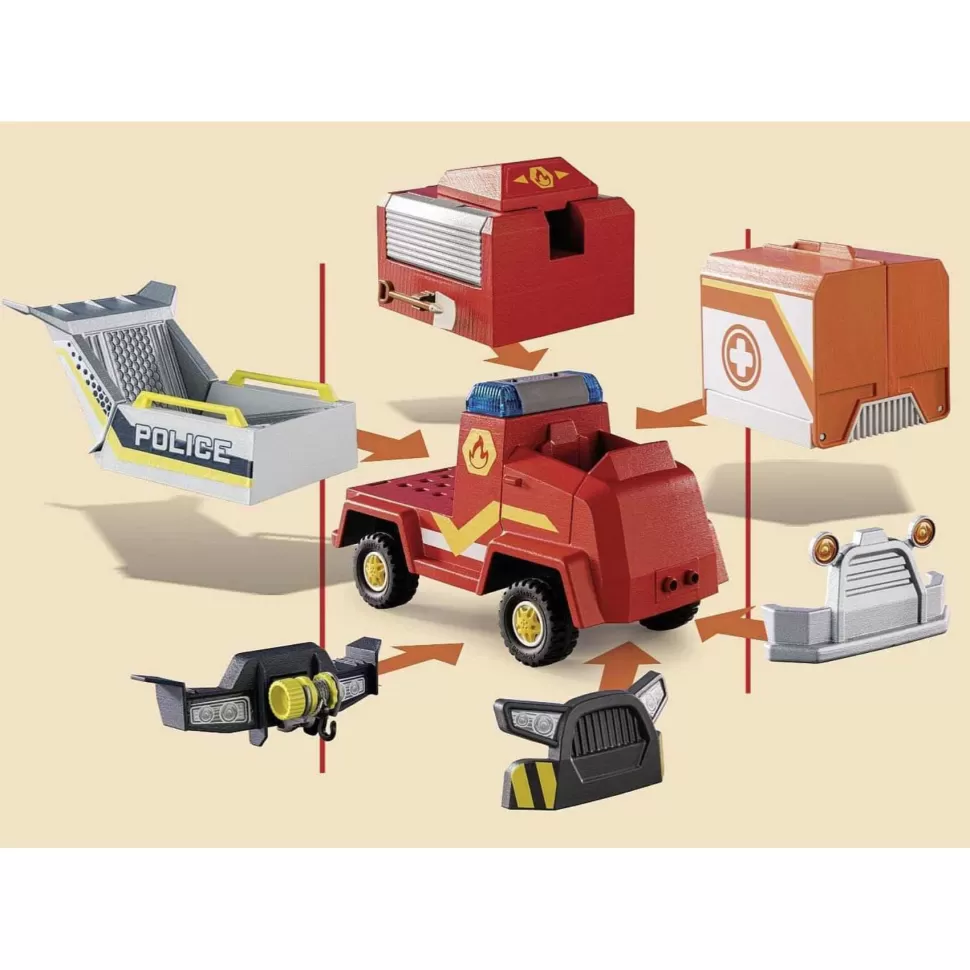 Playmobil Duck On Call Vehiculo De Emergencia De Los Bomberos 70914* Juegos De Construcción