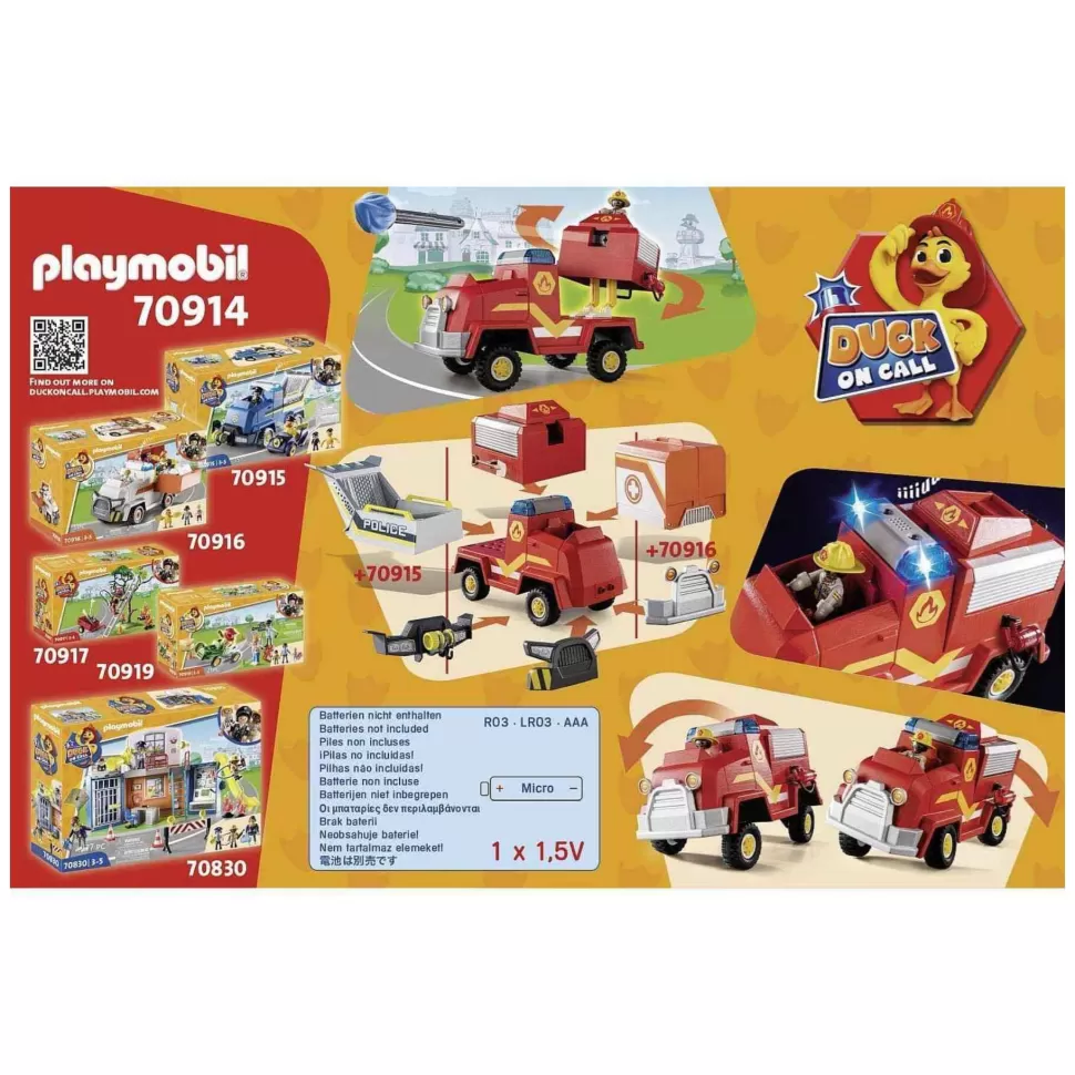 Playmobil Duck On Call Vehiculo De Emergencia De Los Bomberos 70914* Juegos De Construcción