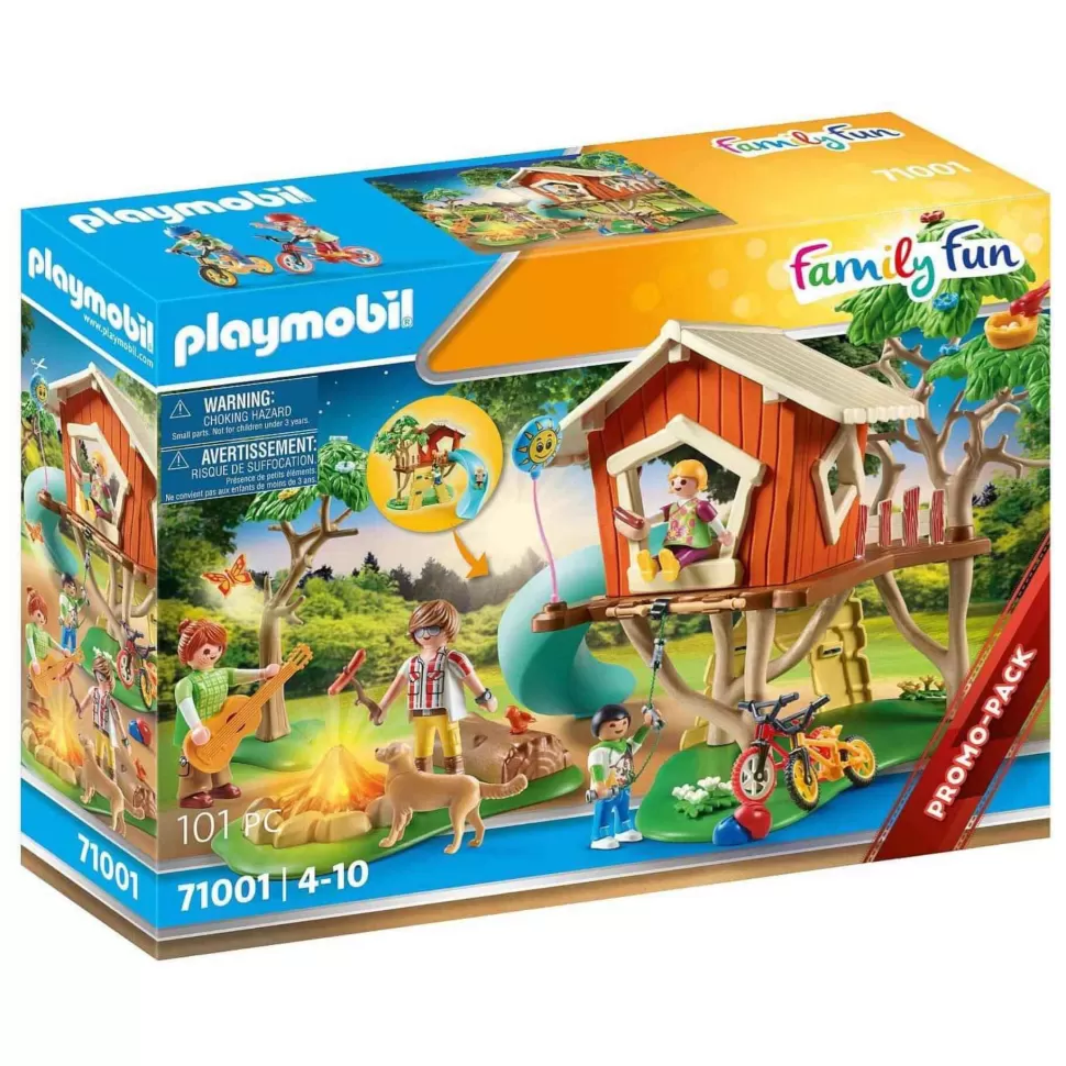 Playmobil Juegos De Construcción^ Family Fun Aventura En La Casa Del Arbol Con Tobogan 71001