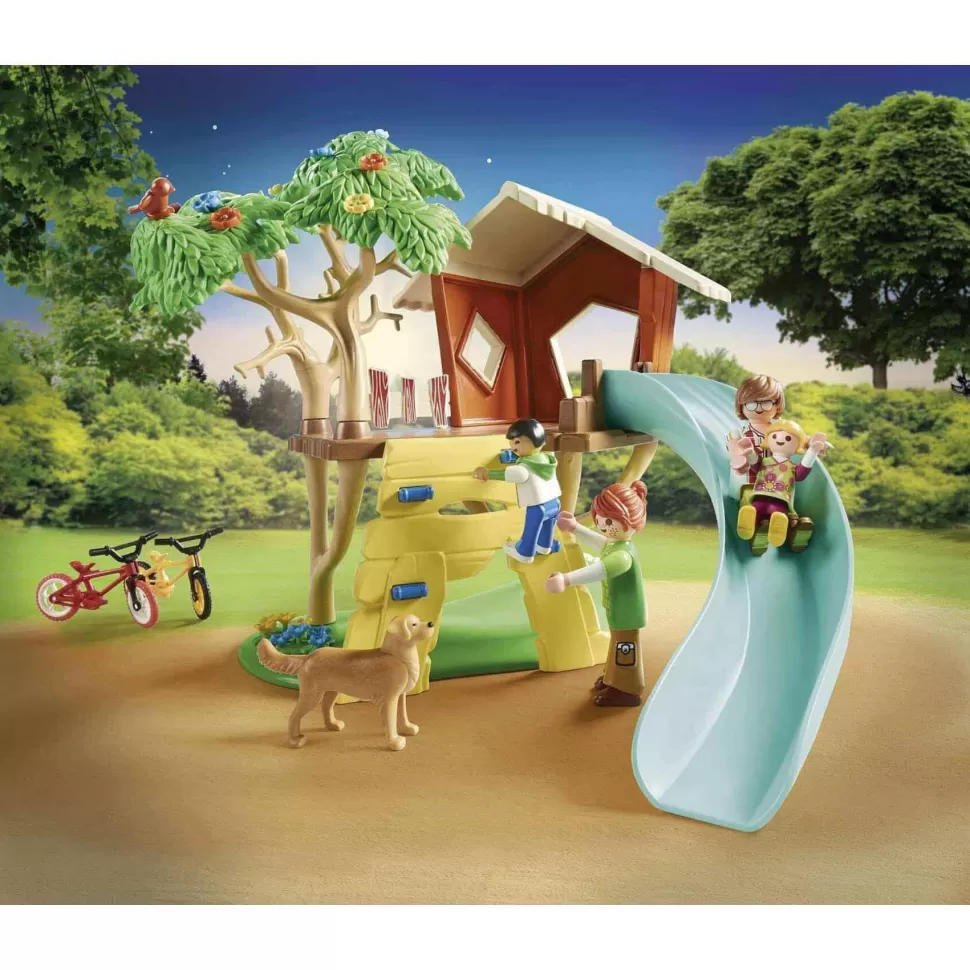 Playmobil Juegos De Construcción^ Family Fun Aventura En La Casa Del Arbol Con Tobogan 71001
