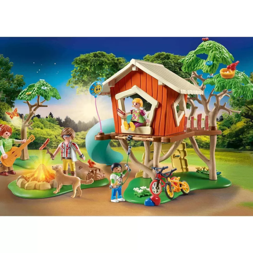 Playmobil Juegos De Construcción^ Family Fun Aventura En La Casa Del Arbol Con Tobogan 71001