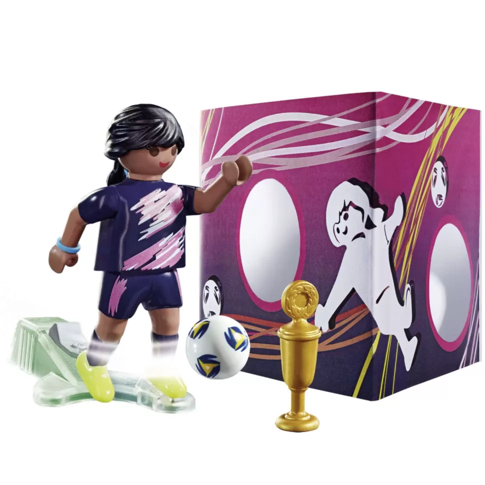 Playmobil Juegos De Construcción^ Futbolista Con Muro De Gol