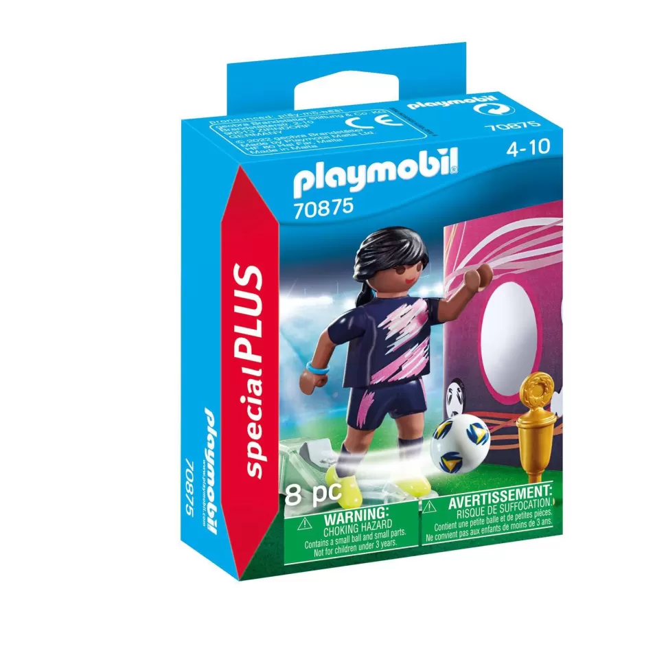 Playmobil Juegos De Construcción^ Futbolista Con Muro De Gol