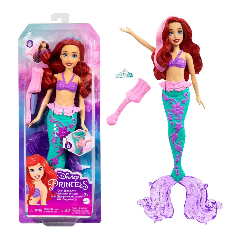* Muñecas^ Princess Ariel Splash Color Muneca Cambia Color 3 Anos