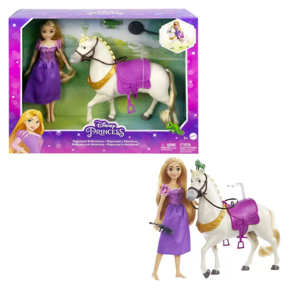 * Muñecas^ Princess Rapunzel Y Maximus Muneca Princesa Con Caballo De Juguete 3 Anos (Mattel Hlw23)
