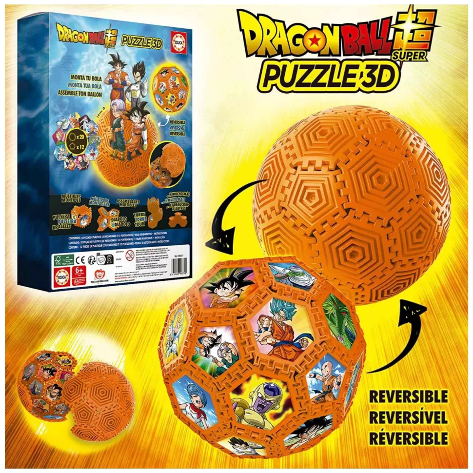 Educa Borras Puzzles Y Educativos^Puzzle 3D Balon Dragon Ball Con 32 Piezas Monta Y Juega