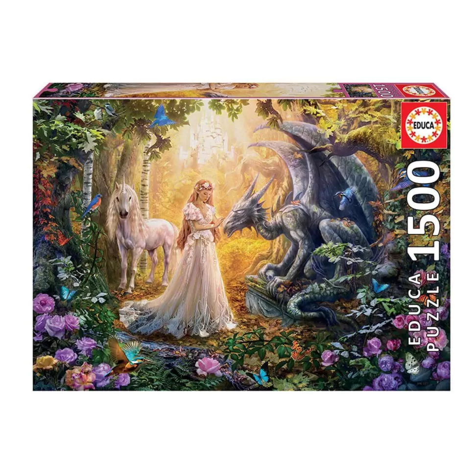 Educa Borras Puzzles Y Educativos^Puzzle Dragon Princesa Y Unicornio 1500 Piezas