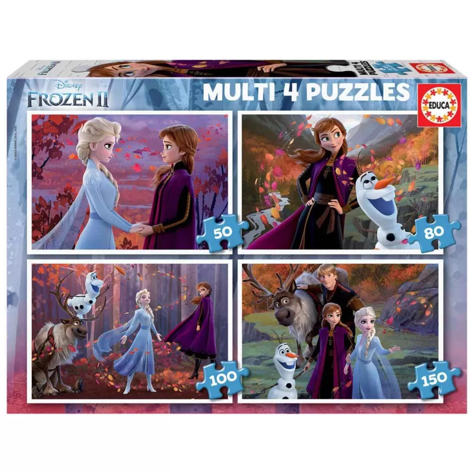 Educa Borras Puzzle Multi 4 Frozen 2 50 80 100 150 Piezas* Puzzles Y Educativos
