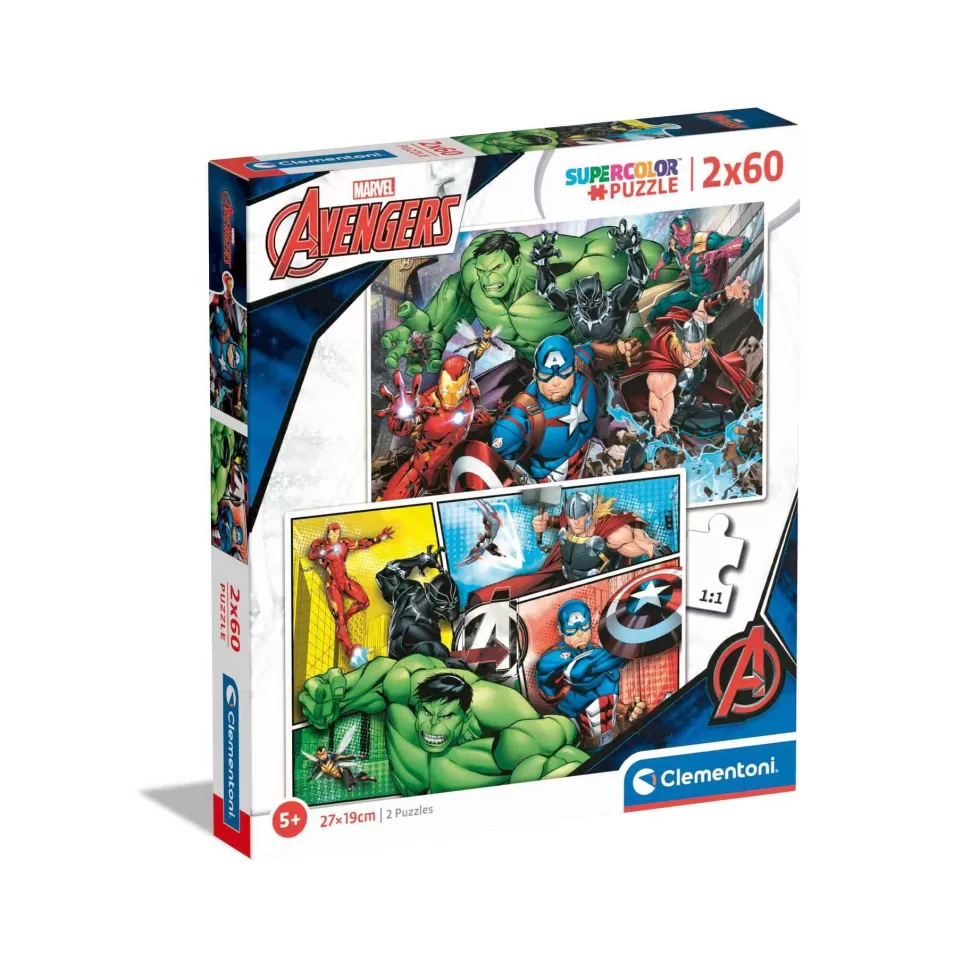 Avengers Puzzle Supercolor 2X60 Piezas* Puzzles Y Educativos