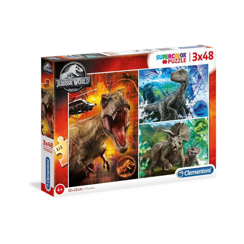 Jurassic World Puzzle Supercolor 3X48 Piezas* Puzzles Y Educativos
