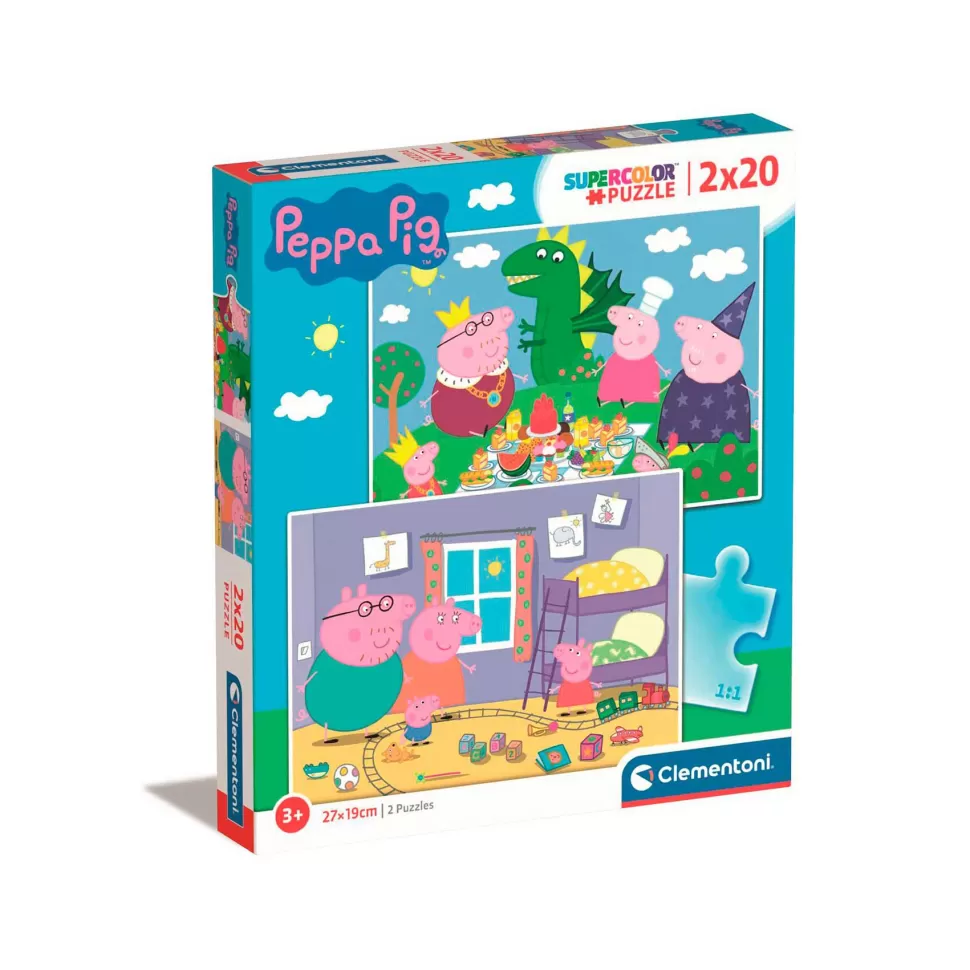 Peppa Pig Puzzles Y Educativos^Puzzle Supercolor 2X20 Piezas