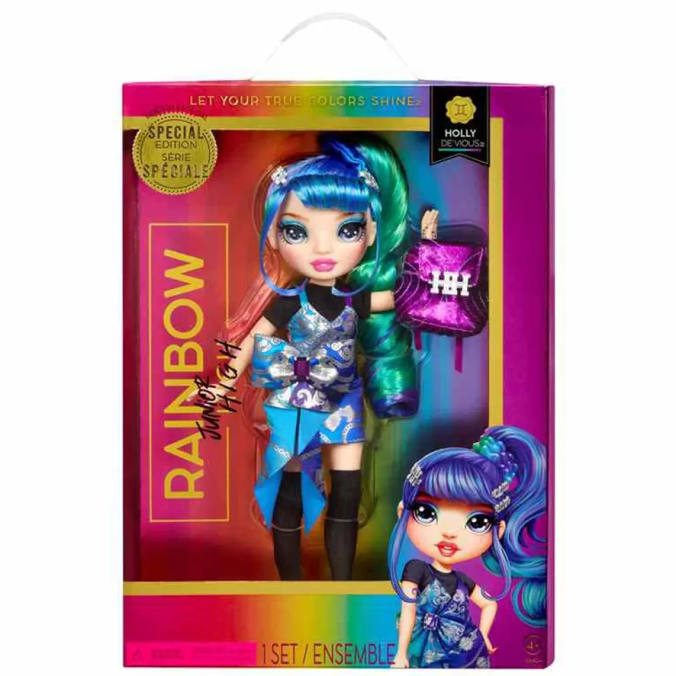 Rainbow High Junior High Edicion Especial Muneca De Moda - Holly De´Vious (Azul)* Muñecas